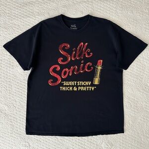 Rare Silk Sonic Las Vegas Bruno Mars Anderson Paak Black Graphic T-Shirt XL